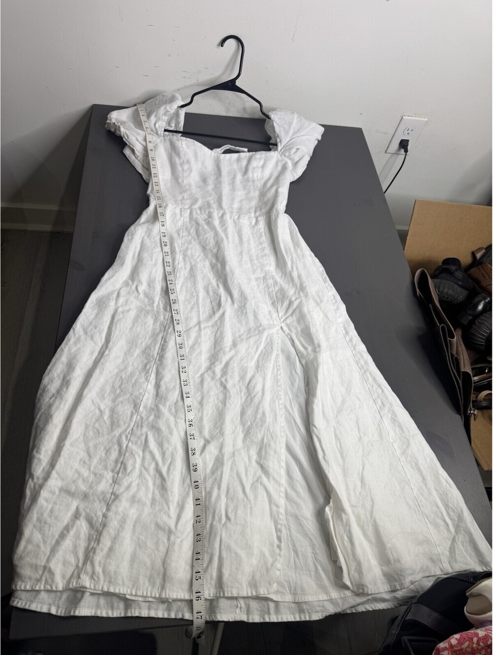 Reformation Belgium Linen Midi Dress - White - Picture 8 of 8